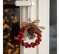 ZGHQHCDRH Decorazioni Festive, Ghirlanda Decorativa Natalizia, campanelli e Nastri collegati in Modo Sicuro, Facili da Appendere esporre(Red Bell Garland)