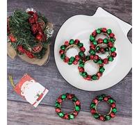 ZGHQHCDRH Decorazioni Festive, Set di 4 Fermaglio for tovaglioli con Campana Colorata Natale, Anelli for, Porta, Decorazione for Feste e tavoli Nuziali(Red Green)