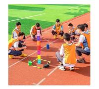 ZGHQHCDRH espositore in acrilico, IEOWY Giochi di Torre for il Team Building, Attività Gruppo con Blocchi da Costruzione e Divertenti all'Aperto che Promuovono una Comunicazione Amichevole(Red,5PCS)