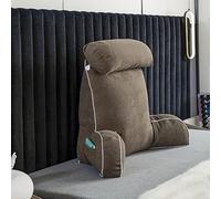 ZGHQHCDRH Extra large con memory foam triturato | Poggialetto con cuscino for il supporto del bracciolo del collo for sedersi a letto, leggere, giocare, guardare la TV(Champagne Camel)