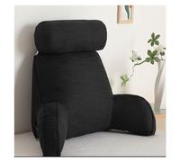 ZGHQHCDRH Extra large con supporto for collo/braccia con memory foam triturato extra riempito, ideale for supporto for la schiena, letto, giochi, lettura(Pure Black,70x55x20cm)