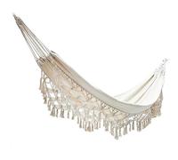 ZGHQHCDRH for 2 Persone, Sedia a Dondolo con Frange in macramè Stile Boho, Altalena sospesa for Interni ed Esterni, Portata 250 kg, 200 x 150 cm