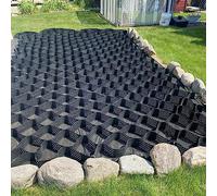 ZGHQHCDRH Geogriglia, Rete geogriglia a Nido d'Ape in Ghiaia ad Alta Resistenza, stabilizzatore di Pendenza, profondità 5 cm, Dimensioni 4x10 m/13,1x32,8 Piedi(6x10M/19.7x32.8FT)