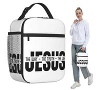 ZGHQHCDRH Gesù La Via La verità La Vita Religiosa Fede Cristiana Pranzo Isolato Sacchetto Refrigeratore Termico FoodBox Tote Lunch Box Contenitore