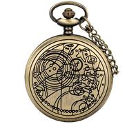 ZGHQHCDRH Grande orologio da tasca vintage al quarzo con ciondolo, collana con ciondolo, orologio da tasca da uomo, San Valentino(Cyan)