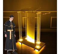 ZGHQHCDRH Leggio, Pulpito della Chiesa sul podio Rotante, Pulpitos para Iglesias De Acrilico, Mobile, da Tavolo Acrilico a LED for Aula