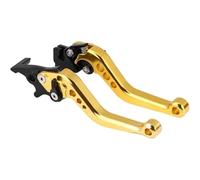 ZGHQHCDRH Leve freni per moto Adatto per la modifica della motocicletta, 1 paio di maniglie freno per moto in lega CNC(Golden)