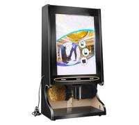 ZGHQHCDRH Lucidatrice per scarpe, Sensore completamente automatico con poster pubblicitario sostituibile Spazzola for scarpe elettrica pubblica, macchina for lucidare(Black Color)