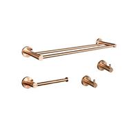 ZGHQHCDRH Maniglie Elegante Set da Bagno in Acciaio Inox Spazzolato, portasciugamani da Parete, portasapone, Gancio per Accappatoio e lavastoviglie Maniglione da Bagno(4 Piece Set B)