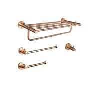 ZGHQHCDRH Maniglie Elegante Set da Bagno in Acciaio Inox Spazzolato, portasciugamani da Parete, portasapone, Gancio per Accappatoio e lavastoviglie Maniglione da Bagno(4 Piece Set C)