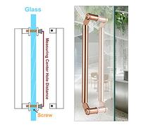 ZGHQHCDRH Maniglie for porte push pull in vetro for doccia scorrevole, barre di forma rotonda in acciaio inossidabile, ingresso contemporaneo(Brass,Length80CM)