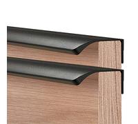 ZGHQHCDRH Maniglie per porte a scomparsa, Maniglie nascoste Pomello for porta invisibile Armadio da cucina Tirare il bordo del dito for cancelli for mobili Nero opaco 2 pezzi(Overall length 600mm)