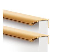 ZGHQHCDRH Maniglie per porte a scomparsa, Maniglie nascoste Pomello for porta invisibile Armadio da cucina Tirare il bordo del dito for cancelli for mobili Oro 2 pezzi(Overall length 1200mm)