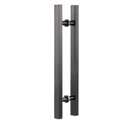 ZGHQHCDRH Maniglie per porte da bagno, Maniglia for porta interna/esterna nera, maniglie for porta in vetro a due lati a forma piatta, pomello for porta anteriore