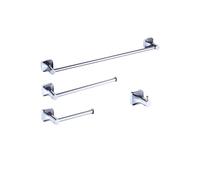ZGHQHCDRH Maniglie Set di Accessori da Bagno cromati, portasciugamani a Parete, portarotolo di Carta igienica, Gancio per Accappatoio, Set di Accessori Maniglione da Bagno(4 Pieces Set)