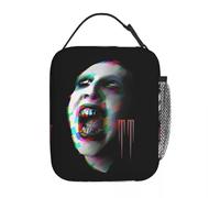 ZGHQHCDRH Marilyn Manson Glitch Fan Gift Music Borse per Il Pranzo Isolate termicamente per Borse per Alimenti Portatili da Viaggio Scatola per Il Pranzo Termica