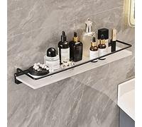 ZGHQHCDRH Mensola da bagno, Portaoggetti da doccia galleggiante con portasciugamani, ripiani in alluminio salvaspazio for shampoo e gel(Shelf 50cm)