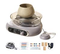 ZGHQHCDRH Mini Ruota da Ceramica elettrica con Kit di Attrezzi per Argilla Piattaforma Rotante per Bambini e Adulti Kit di Ceramica DIY per Principianti Arte dell Argilla(Purple)