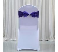 ZGHQHCDRH Nastri per sedie, Telai for Sedia, Fascia for Sedia in Spandex con Fiocco in Raso sullo Schienale for la Decorazione della Copertura della Sedia for Feste di Eventi di Nozze, 50 Pezzi(Blue)