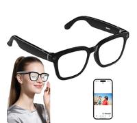 ZGHQHCDRH Occhiali AI smart con fotocamera, Bluetooth, fotocamera HD 8 megapixel, audio, assistente vocale, riconoscimento oggetti, assistente desk, riduzione rumori ENC.(B)
