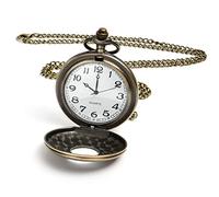 ZGHQHCDRH Orologi da Tasca, Orologio da Tasca Moderno, con Catena, Numeri Romani Orologio da Tasca Elegante for Il Giorno del Compleanno, Anniversario, Natale, Festa del papà(Bronze)