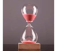 ZGHQHCDRH Orologio a Sabbia, Clessidra 10/30/60 Minuti Orologio di Sabbia Legno, Moda Colorata Timer Clessidra in Vetro Trasparente e Liscio Misure, W(Roze,10 Minutes(14 * 5.5cm))