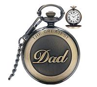 ZGHQHCDRH orologio da tasca, Classico portachiavi da taschino uomo, regalo for il padre della sposa con catena, orologio pendente papà più grande Regali retrò matrimoni, compleanni