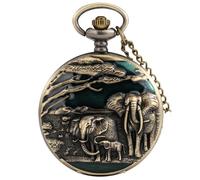 ZGHQHCDRH Orologio da tasca grande con movimento al quarzo vintage, orologio da tasca con colla stella lunare, catena, orologio da tasca da uomo e da donna