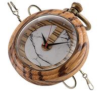ZGHQHCDRH orologio da tasca, Orologi da tasca antichi in legno di bambù vintage fatti a mano con catena uomo e confezione regalo(Bronze)