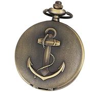 ZGHQHCDRH orologio da tasca, Orologio da tasca dal design cavo unico con catena adatto for compleanno, regalo di Natale, festa del papà(Bronze)