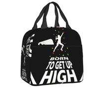 ZGHQHCDRH Personalizzato Nato per Salire in Alto Bouldering Borse da Pranzo Isolate per Le Donne Arrampicata su Roccia Portatile Termico Cooler Cibo Lunch Box Scuola