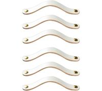 ZGHQHCDRH Pomelli for cassetti in pelle, include 16 colori di viti for maniglia in for mobili da cucina(White,Pitch 128mm)