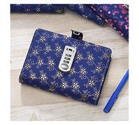 ZGHQHCDRH Quaderni, Notebook con paillettes in PU, copertina, raccoglitore, quaderni a spirale, diari di cancelleria, diario password, blocco note for la scuola(Blue)