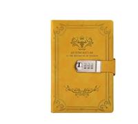 ZGHQHCDRH Quaderni, Versione for notebook 200 pagineLibro delle password retrò con diario di blocco addensato regalo cancelleria for studenti libro mastro creativo a mano(Yellow)