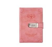 ZGHQHCDRH Quaderni, Versione for notebook 200 pagineLibro delle password retrò con diario di blocco addensato regalo cancelleria for studenti libro mastro creativo a mano(Pink)