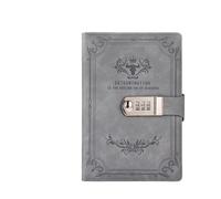 ZGHQHCDRH Quaderni, Versione for notebook 200 pagineLibro delle password retrò con diario di blocco addensato regalo cancelleria for studenti libro mastro creativo a mano(Gray)