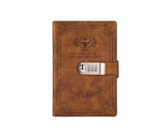 ZGHQHCDRH Quaderni, Versione for notebook 200 pagineLibro delle password retrò con diario di blocco addensato regalo cancelleria for studenti libro mastro creativo a mano(Brown)