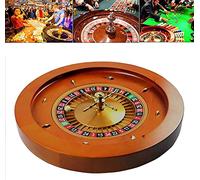 ZGHQHCDRH Roulette, Set di ruote for roulette in legno deluxe da 18 pollici, in massello con layout a doppio zero, cuscinetti precisione qualità casinò, adatti for serate gioco