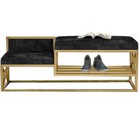 ZGHQHCDRH Scarpiera, Panca scarpiera in metallo portaoggetti Organizzatore di scarpe imbottita Scarpiera for ingresso(Black,100 * 35 * 45cm)