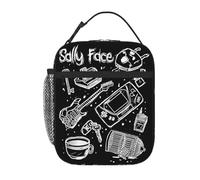 ZGHQHCDRH Scatola per Il Pranzo isolata Sally Face Icon Doodle Schizzo Grafico Anime Gothic Game Storage Food Box Ins Cooler Lunch Box Termico Scuola