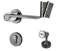 ZGHQHCDRH Set di maniglie for porte a leva for la privacy - Serratura in lega di zinco for letto e bagno - Serratura for porta interna di facile installazione(ModelD)