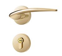 ZGHQHCDRH Set di maniglie for porte a leva in nichel satinato spazzolato moderno - Serratura for porta a due ante silenziosa for uso interno ed esterno(ModelC)