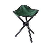 ZGHQHCDRH Sgabello pieghevole portatile a tre gambe, piccolo sgabello pieghevole con scomparto in nastro autoadesivo for code da pesca e campeggio(Green)