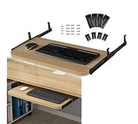 ZGHQHCDRH Supporto for Tastiera ergonomico da scrivania - con Guida Scorrevole Vassoio for Regolabile in Altezza for casa e Ufficio(Walnut,700mmx270mm)