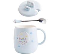 ZGHQHCDRH tazza in ceramica, Tazza da caffè, Tazze, in ceramica for tè e al latte, gatti Simpatica tazza con coperchio adorabile Cucchiaio a forma di zampa gatto Novità mattina Regalo compleanno