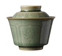 ZGHQHCDRH tazze da caffè, Tazza da caffè, tazza da tè, 140 ml in ceramica intagliata a mano Gaiwan Zuppiera Kung Fu Cerimonia del tè Tazza da caffè Ciotola da tè