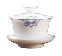 ZGHQHCDRH tazze da caffè, Tazza da caffè, tazza da tè, 170 ml in porcellana Jingdezhen con motivo loto, ciotola Gaiwan, tazza da tè, set da tè Kung Fu, zuppiera