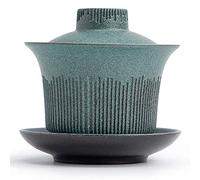 ZGHQHCDRH tazze da caffè, Tazza da caffè, tazza da tè, tazza da tè Gaiwan in ceramica fatta a mano da 140 ml, set da tè cinese Kungfu, zuppiera verde