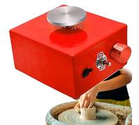 ZGHQHCDRH tornio da vasaio, Giradischi con velocità 0-2000 Giri/min, Rotazione bidirezionale controllabile 8 Strumenti for Modellare l'argilla for l'insegnamento della Ceramica(Red)