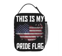 ZGHQHCDRH Tote Bag da Pranzo Isolata Questa È La Mia Bandiera Dell'orgoglio USA America 4 Luglio Lunch Container Design Termico Cooler Lunch Box